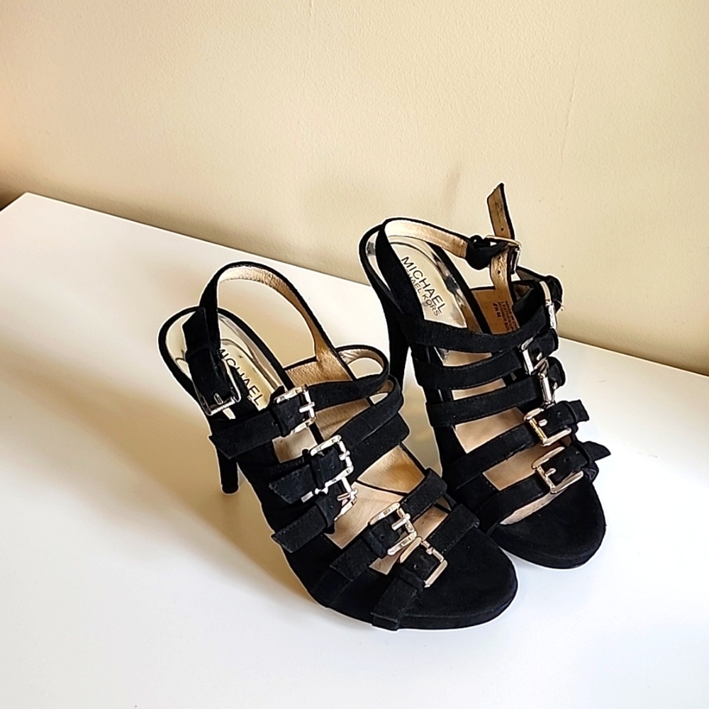Michael Kors Suede Strappy Buckle stiletto